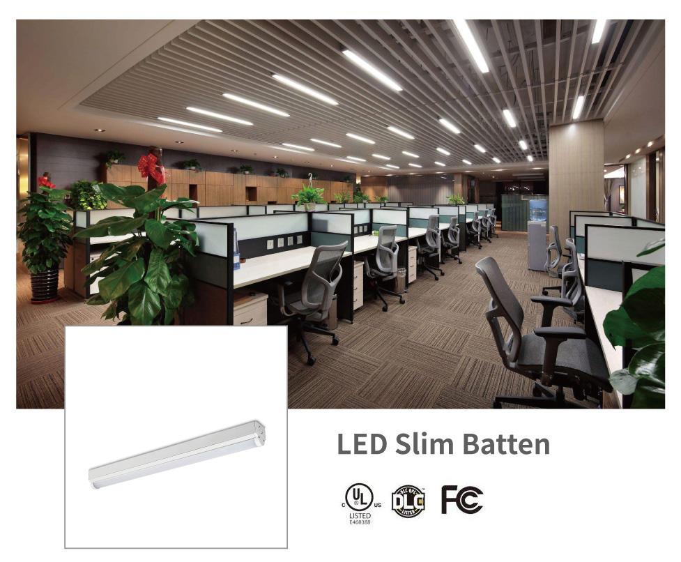 Best Quality ULAC100-277V 1-10v Dimming 120lm/w Slim Batten IP20 1200-9000LM available 50000 hours life span 5 years warranty
