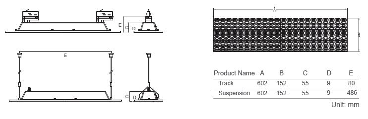 Ceiling track lighting dimension